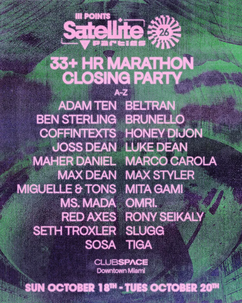 Club Space Satellite 26 lineup artwork
