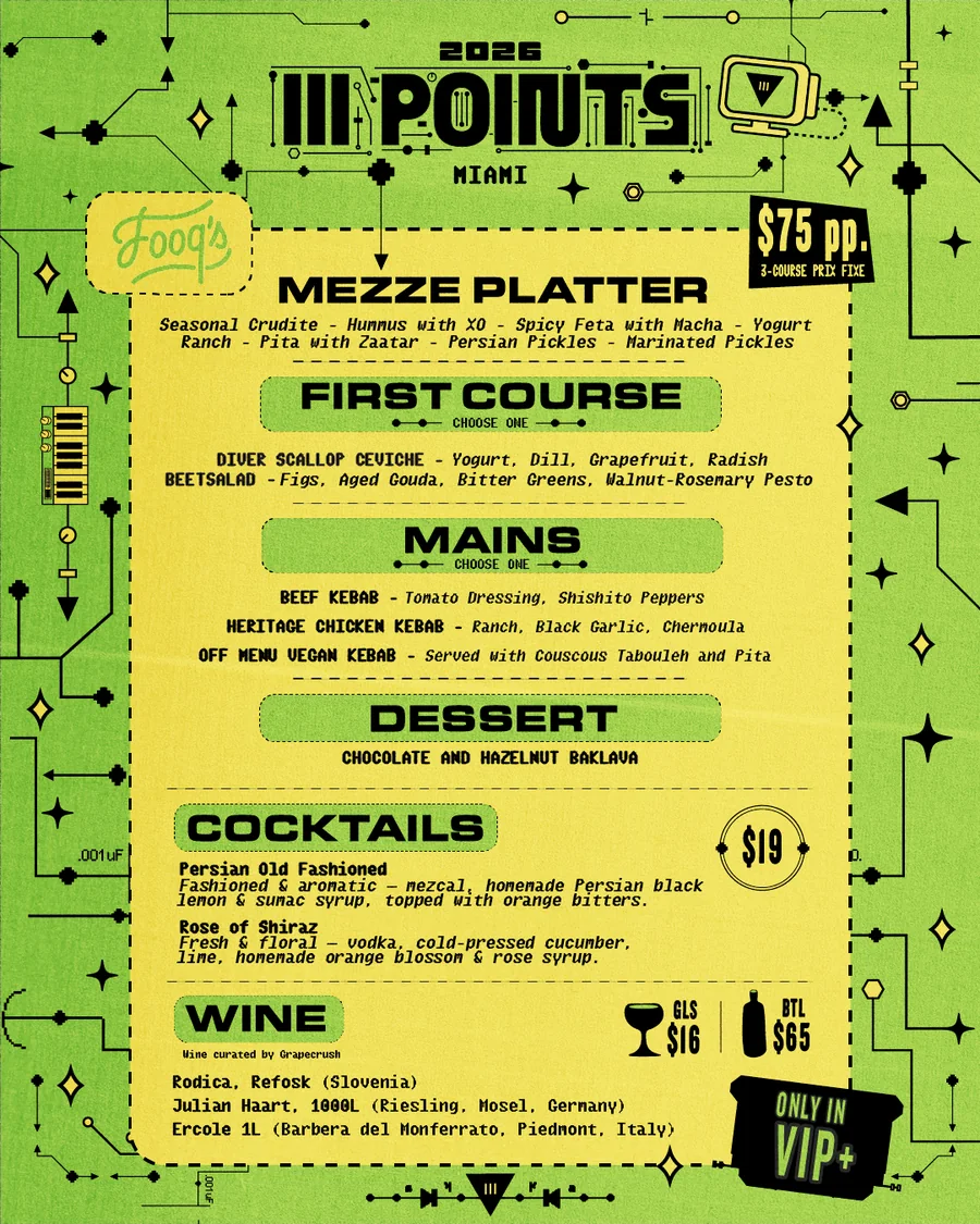 FOOQ’S VIP+ menu